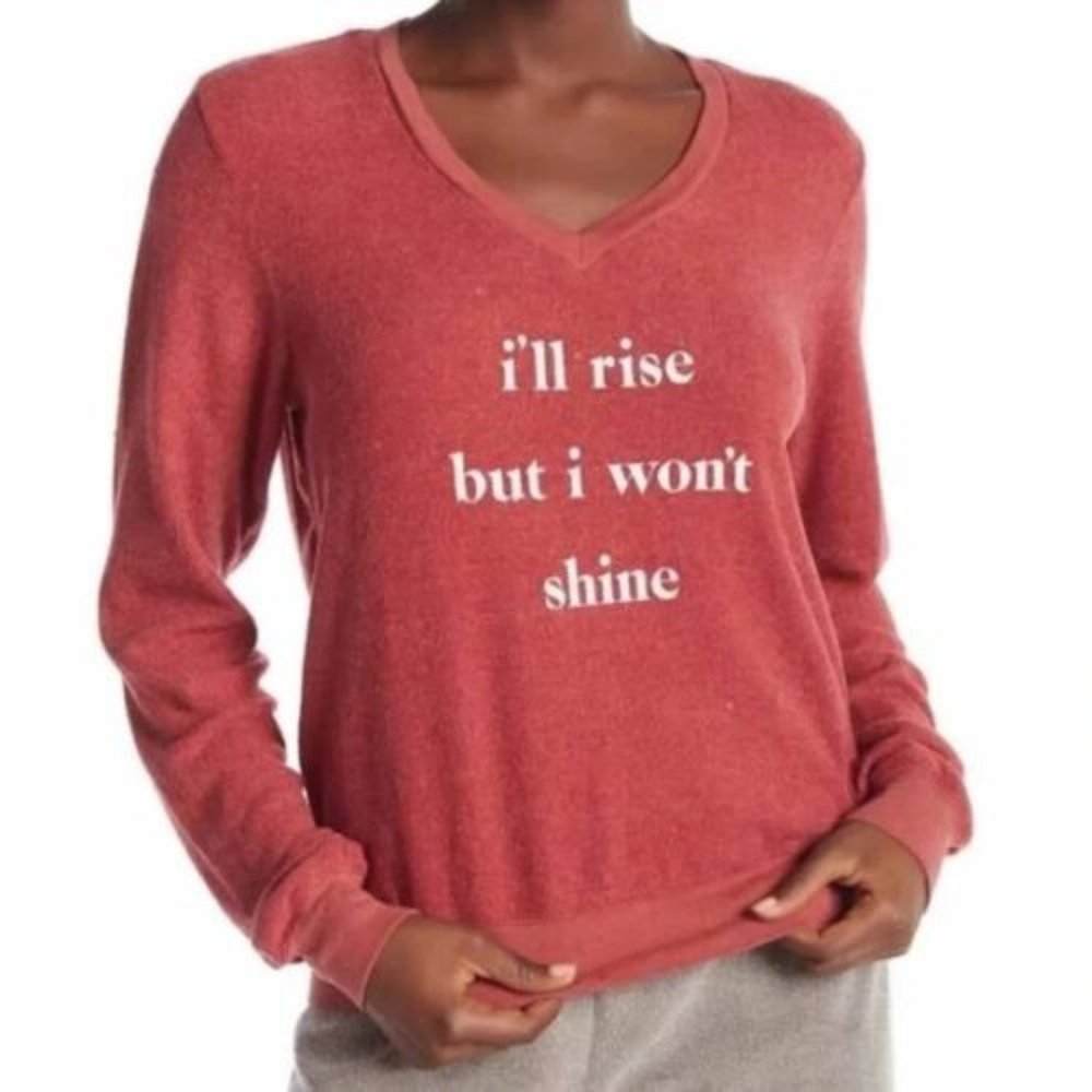 WILDFOX I’ll Rise But I Won’t Shine Baggy Beach Jumper (Small, Crimson Crush)
